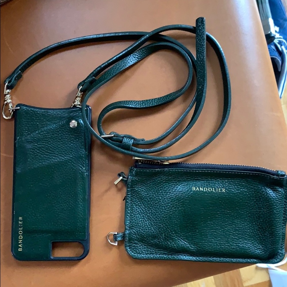 Dark Green Bandolier Phone Case and pouch